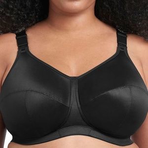 Goddess Full Figure Soft Cup Black Wireless Bra Size 38L